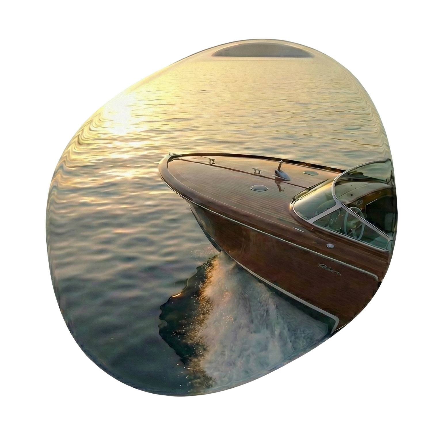 Luxury wooden boat on water